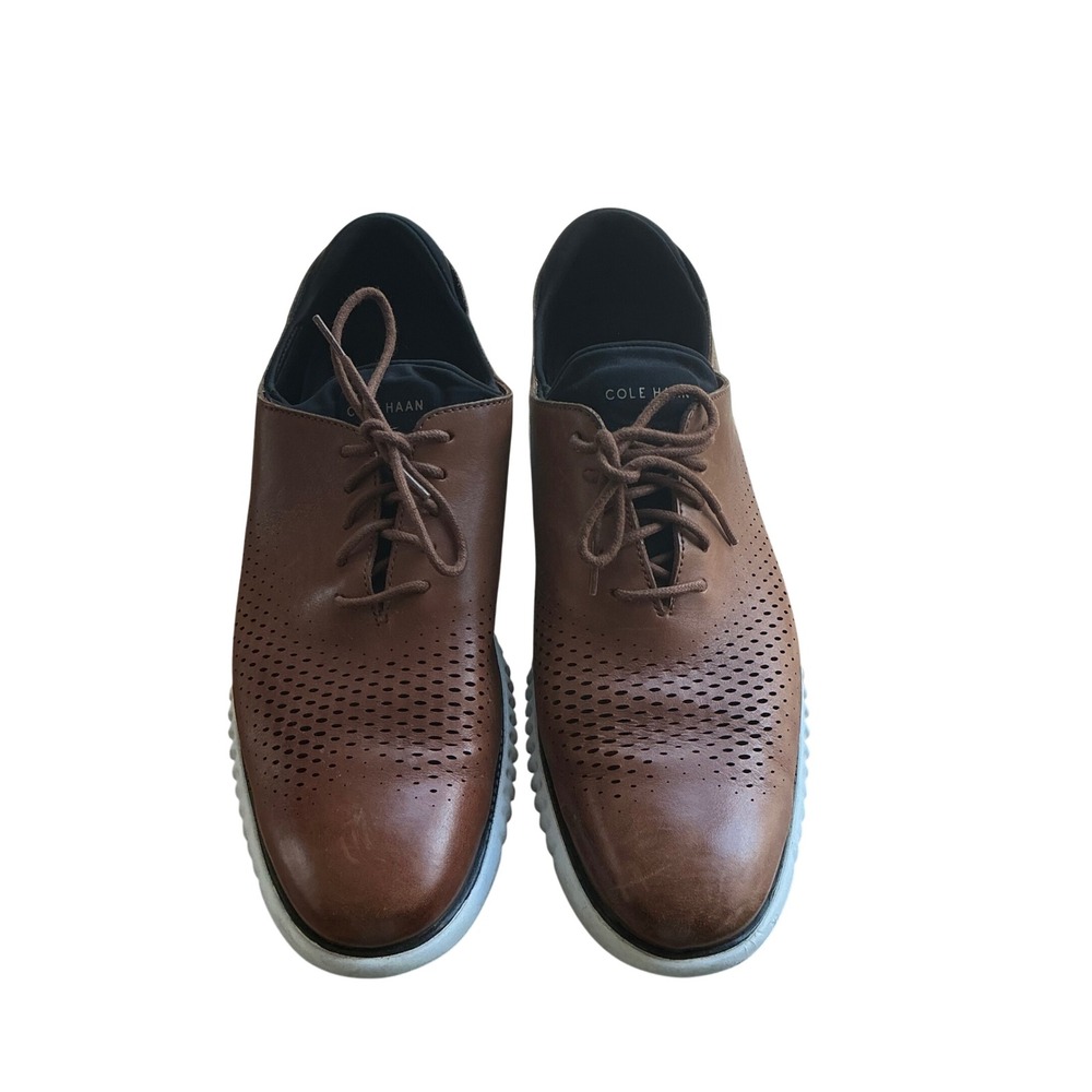 Cole Haan 2.Zerogrand Laser‎ Wingtip Oxford Mens 13M British Tan Leather C27879